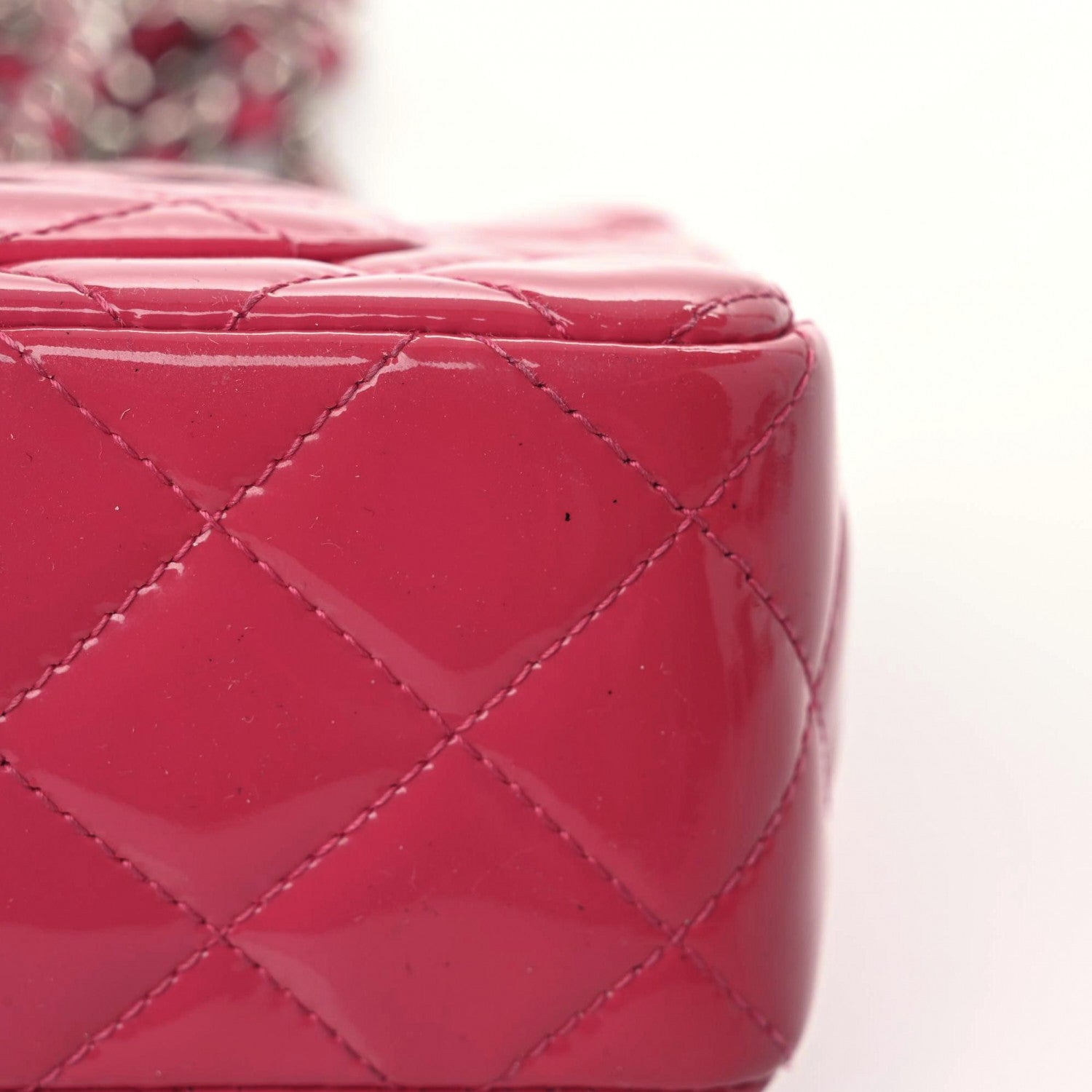 Chanel Patent Calfskin Quilted Mini Rectangular Flap Pink 14 of 16