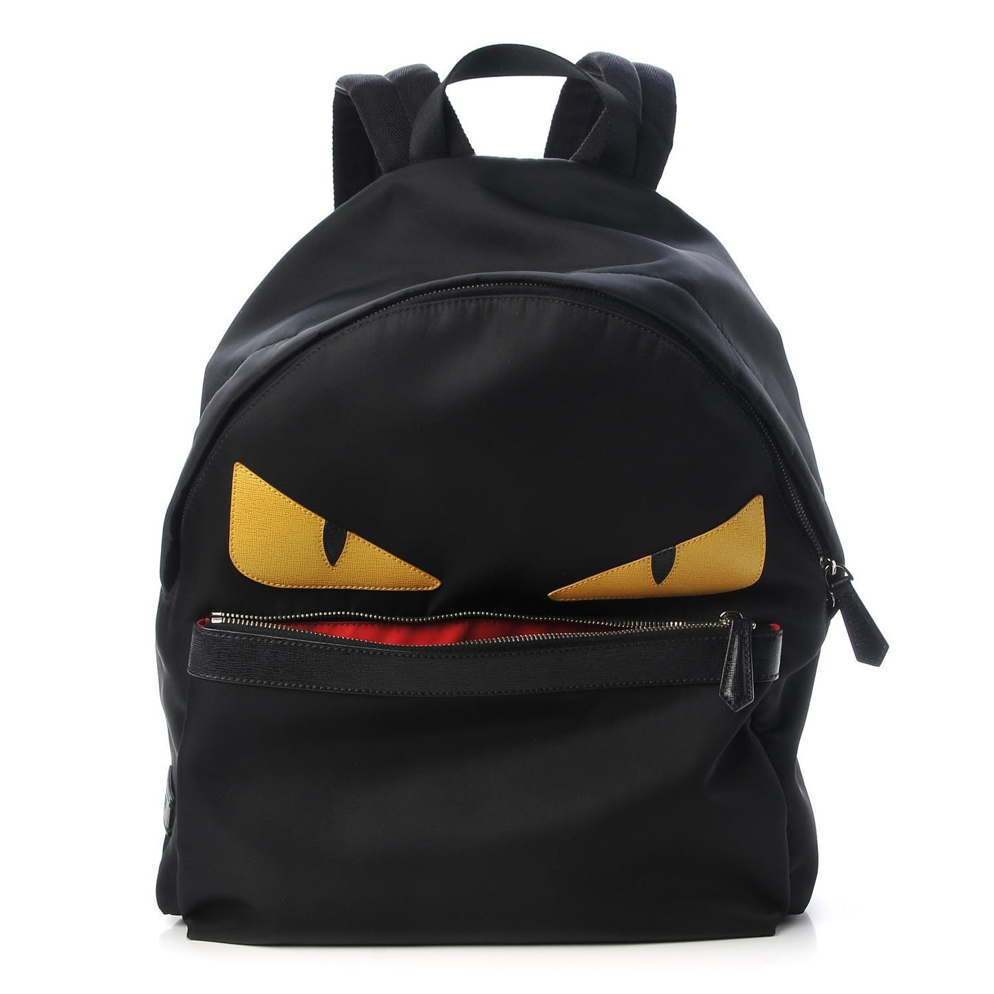 Nylon Vitello Elite Monster Eyes Rounded Backpack Black Yellow