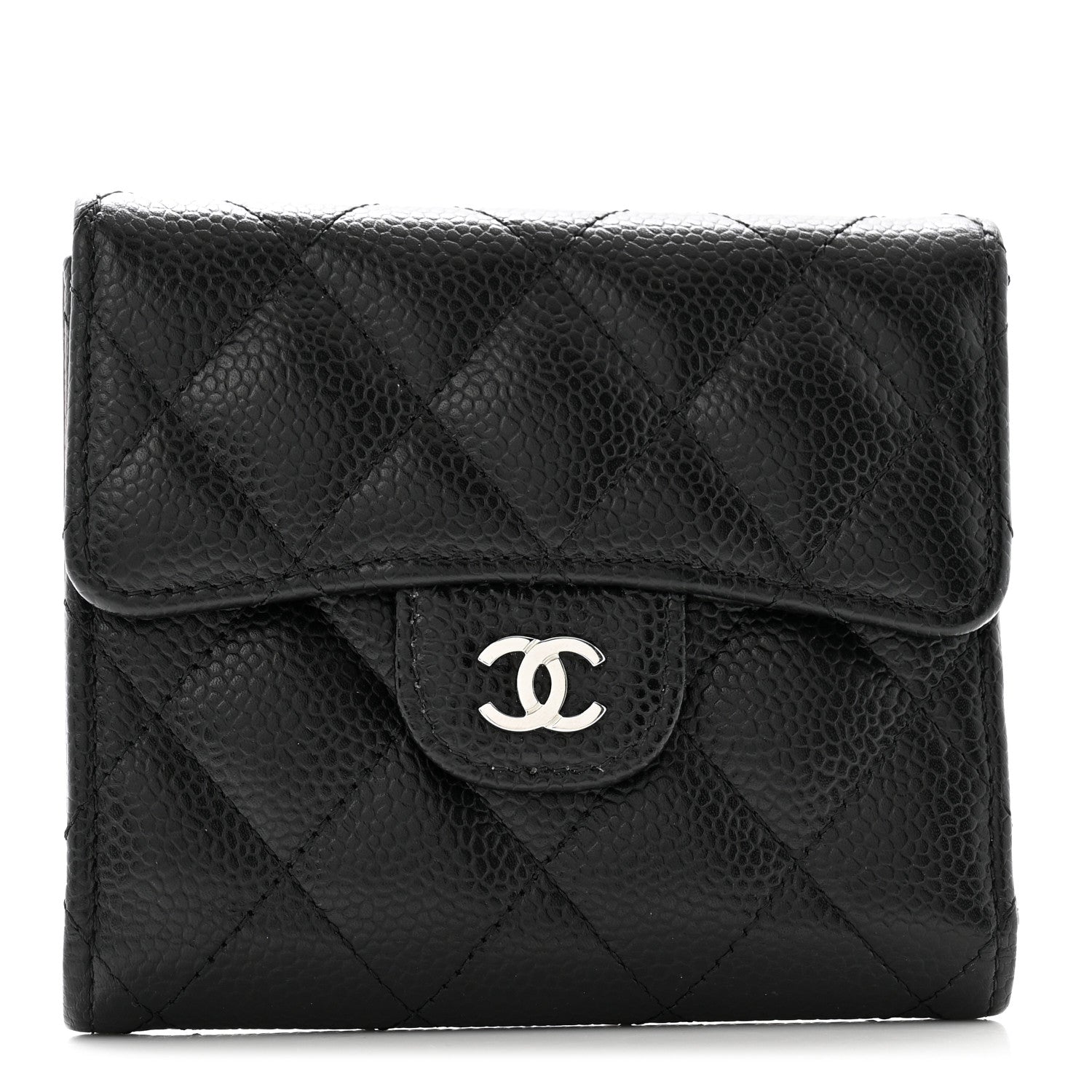 Chanel Caviar Quilted Compact Flap Wallet Black 1 of 8