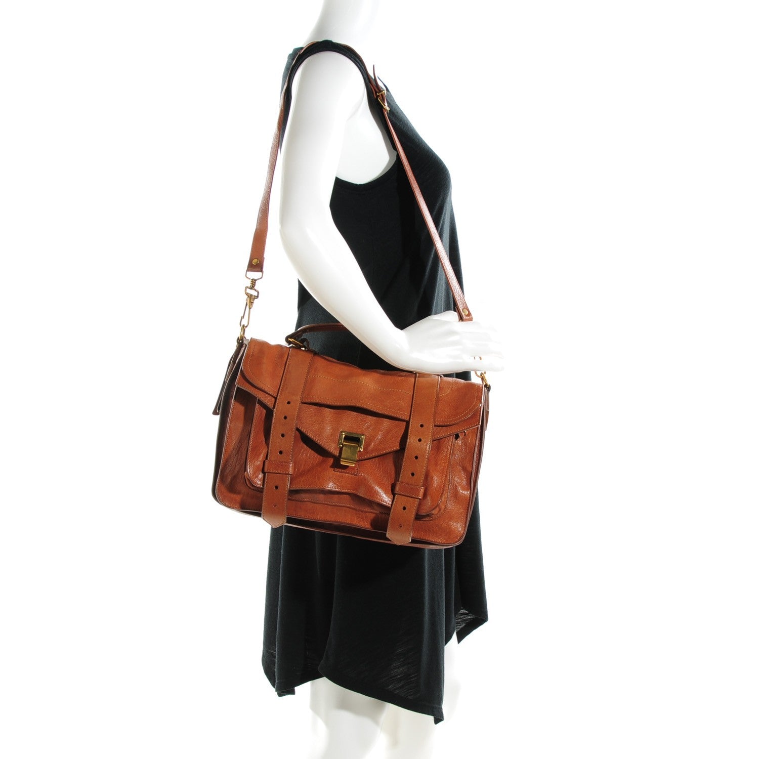 Proenza Schouler Lambskin Medium PS1 Satchel Saddle 2 of 8