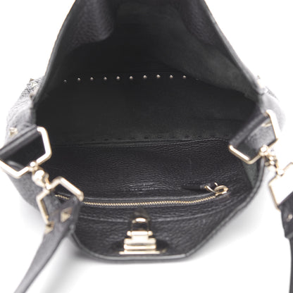 Valentino Garavani Pebbled Calfskin Small Rockstud Flip-Lock Messenger Bag Black 5 of 9