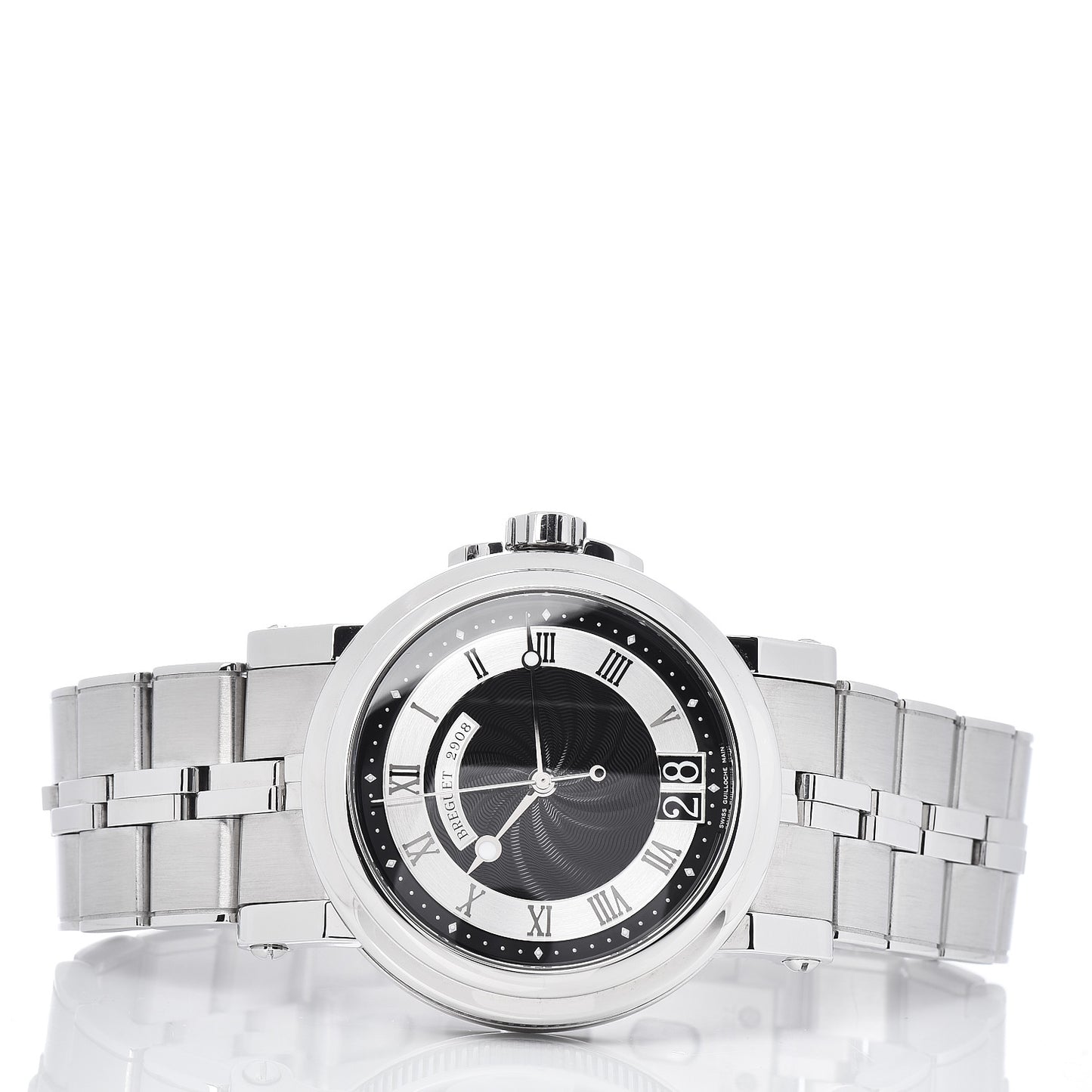 Stainless Steel 39mm Marine Big Date Automatic Watch Black 5817ST/92/SM0