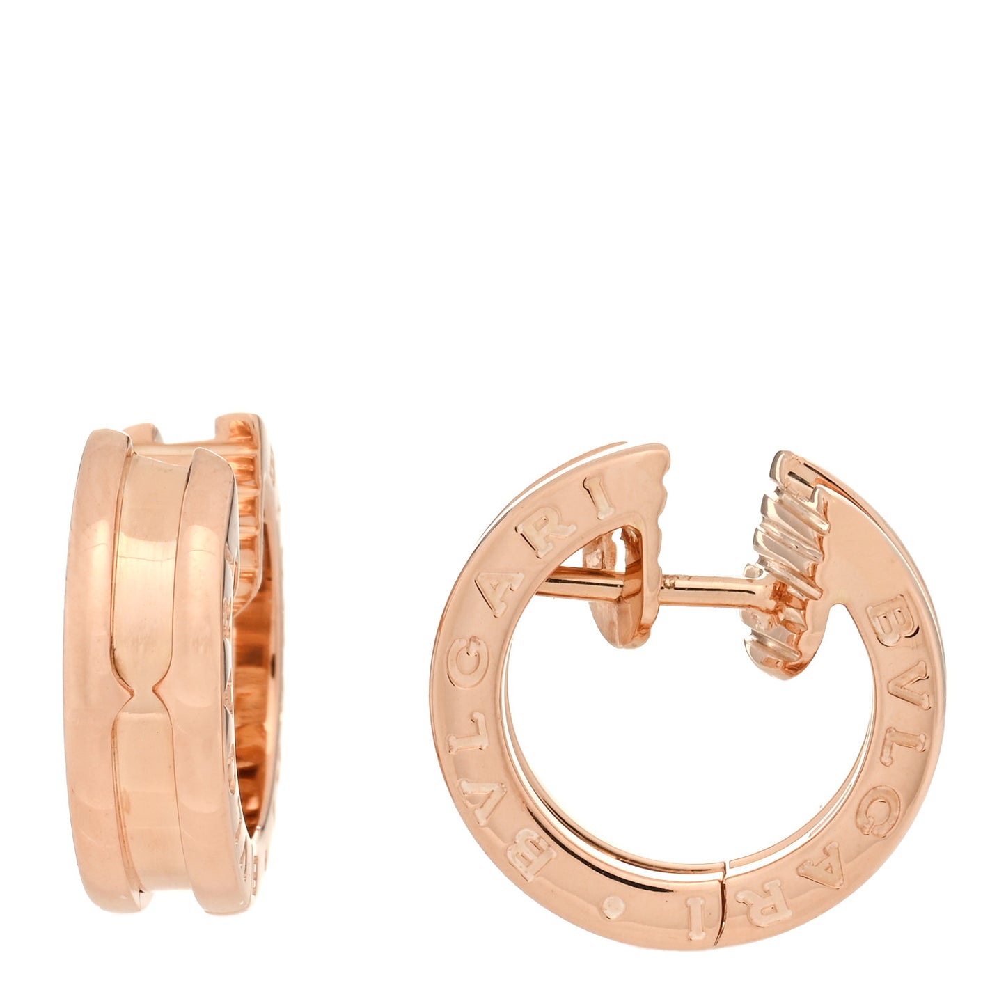 18K Rose Gold Small B.Zero1 Hoop Earrings