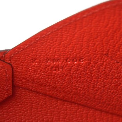 Hermes Chévre Mysore Envelope Trio Wallet Rouge Tomate Orange Lime 16 of 17
