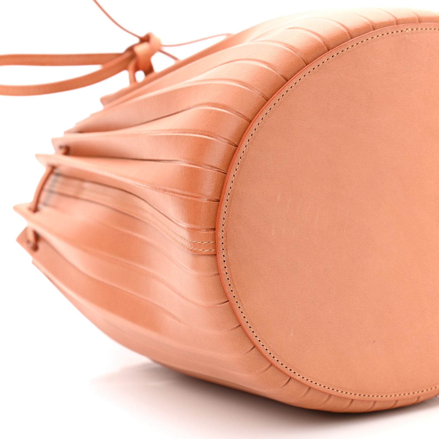 Mansur Gavriel Vegetable Tanned Calfskin Pleated Bucket Bag Camello Rosa 8 of 11