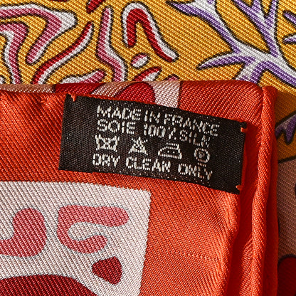Hermes Silk La Legende Du Poisson Corail Scarf 90 3 of 6