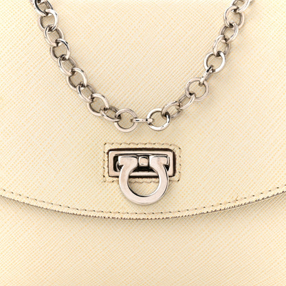 Salvatore Ferragamo Saffiano Gancio Chain Flap White 7 of 15