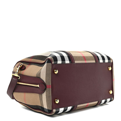 Burberry House Check Derby Calfskin Medium Alchester Bowling Bag Mahogany Red 4 of 13