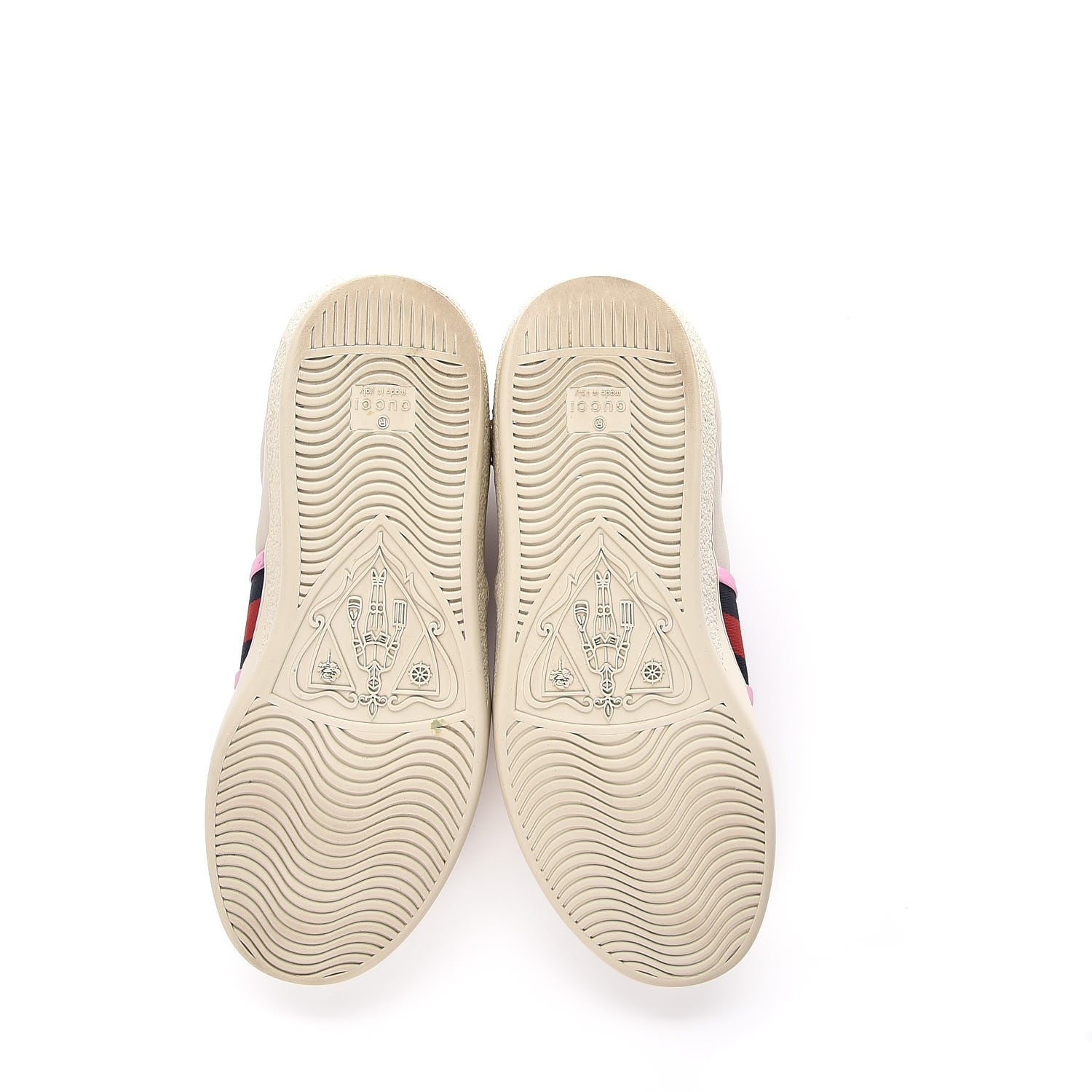 Gucci Calfskin Ayers Web Flames Embroidered Mens Ace Sneakers 9 Off White 7 of 12