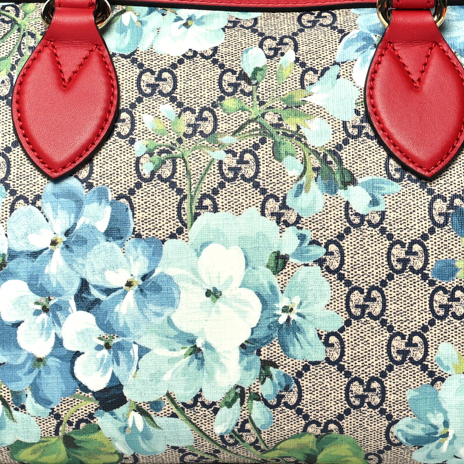 Gucci GG Supreme Monogram Blooms Small Boston Beige Blue Navy Hibiscus Red 8 of 12