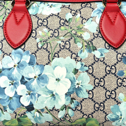 Gucci GG Supreme Monogram Blooms Small Boston Beige Blue Navy Hibiscus Red 8 of 12