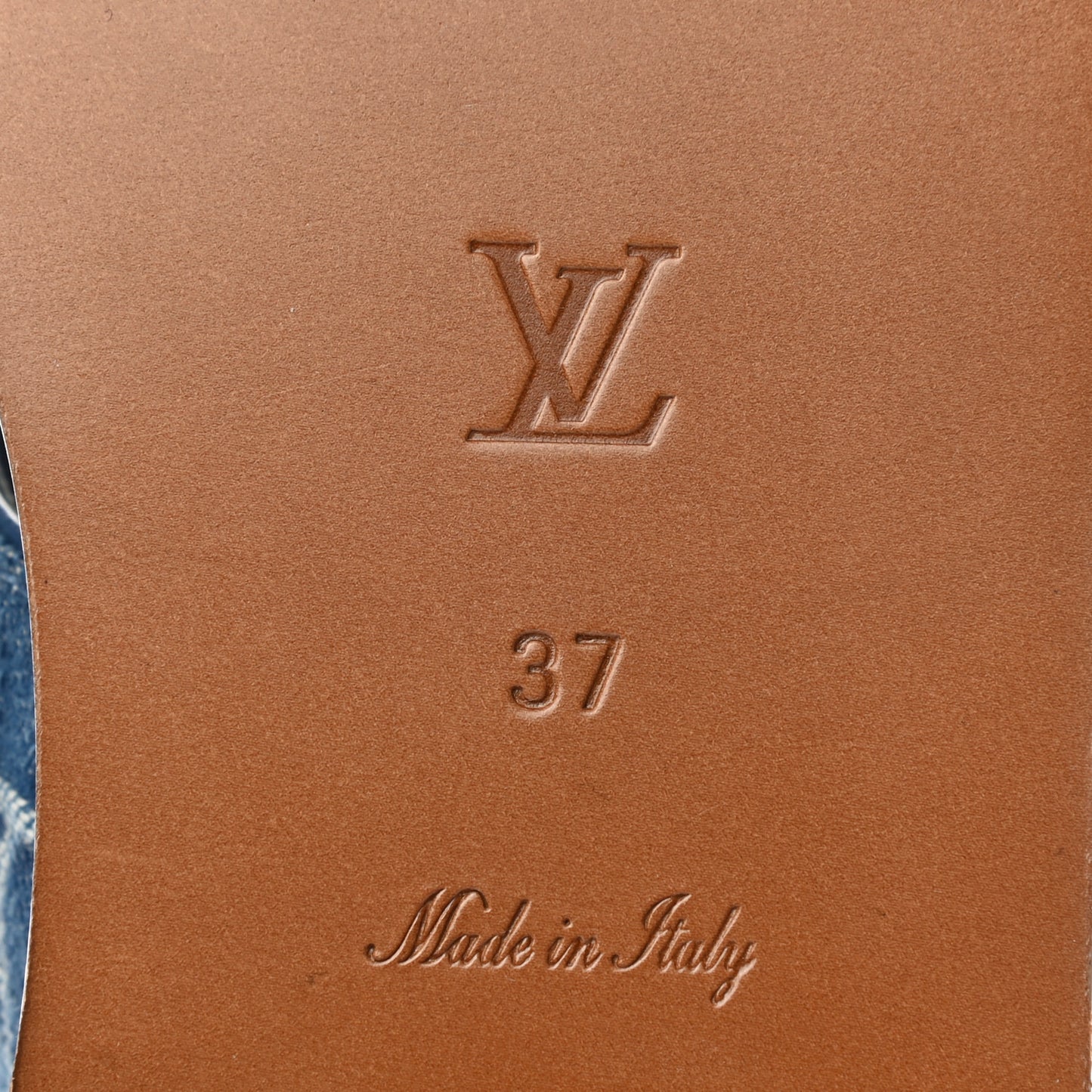 Monogram Denim Starboard Flat Thong Sandal 37 Blue
