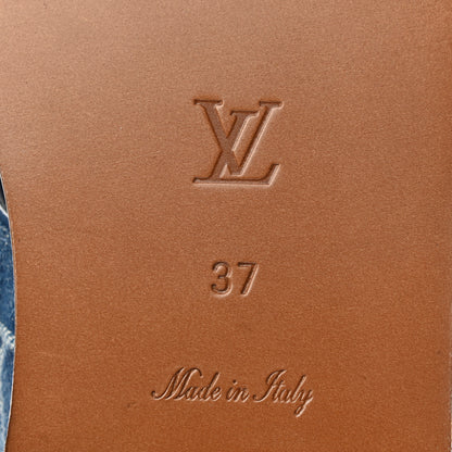 Louis Vuitton Monogram Denim Starboard Flat Thong Sandal 37 Blue 6 of 8