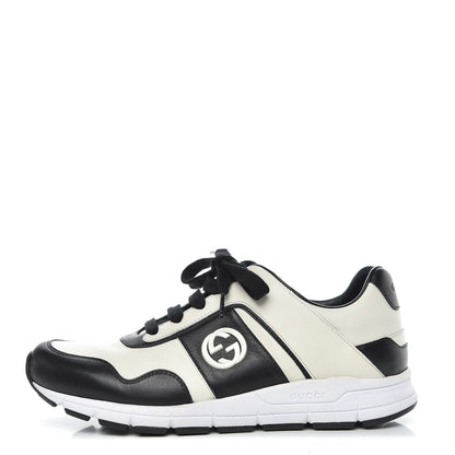 Gucci Calfskin Womens Interlocking G Sneakers 39 Black White 1 of 17