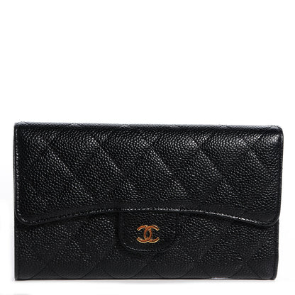 Chanel Caviar Quilted Large Flap Wallet Black 1 of 9