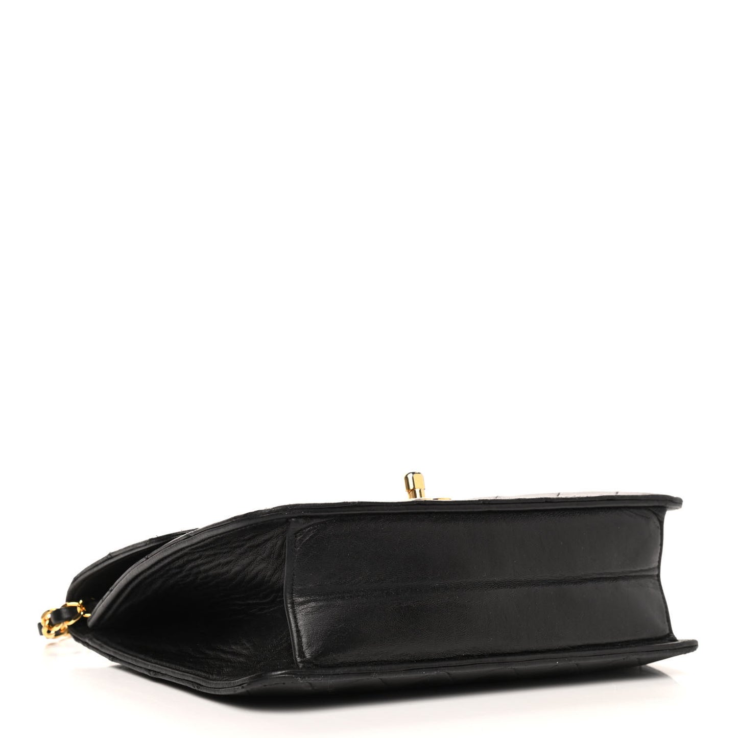 Lambskin Quilted Single Flap Black