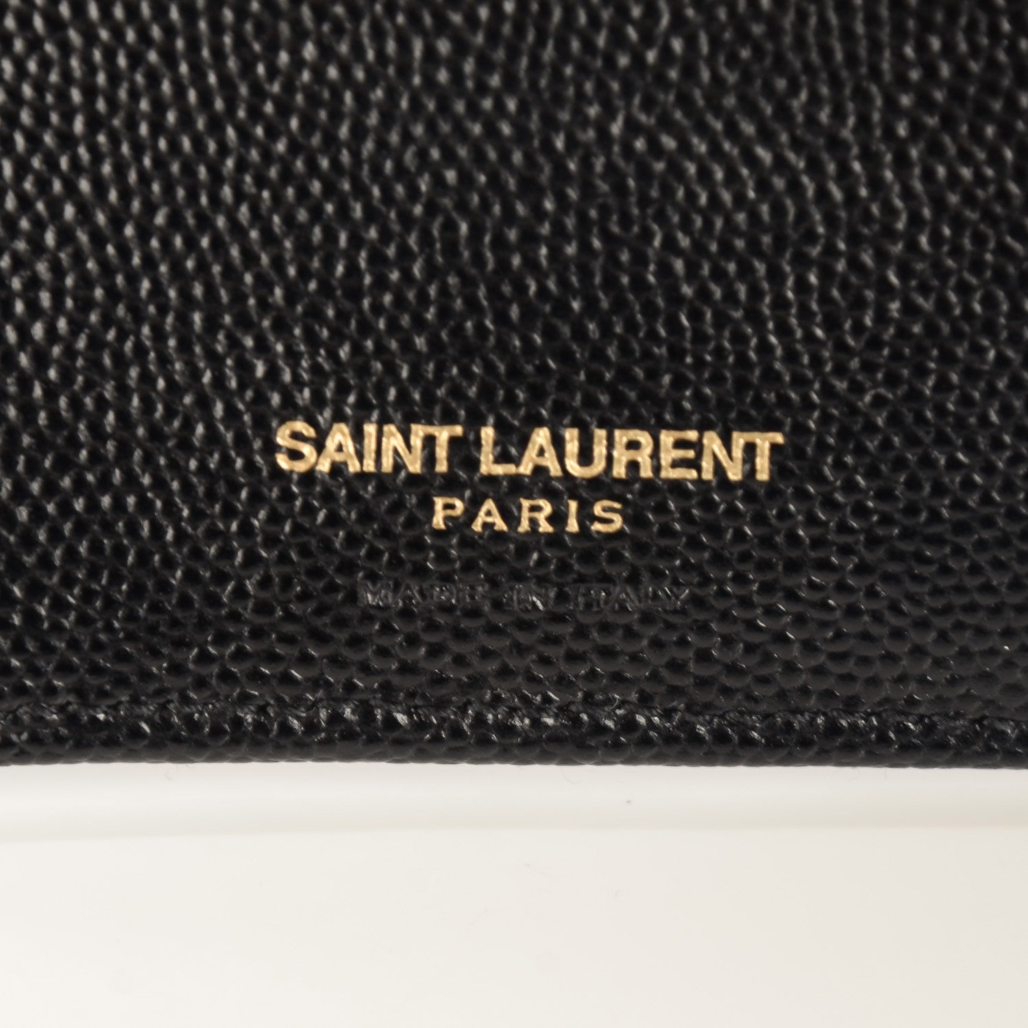 Saint Laurent Grain De Poudre Matelasse Chevron Monogram Flap Wallet Black 7 of 8