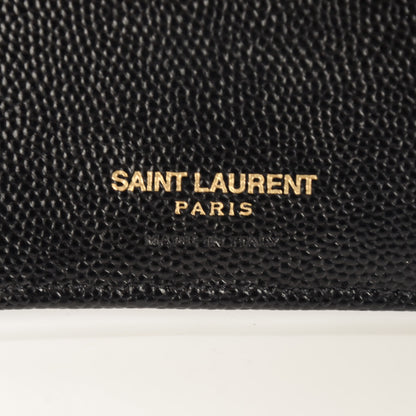Saint Laurent Grain De Poudre Matelasse Chevron Monogram Flap Wallet Black 7 of 8