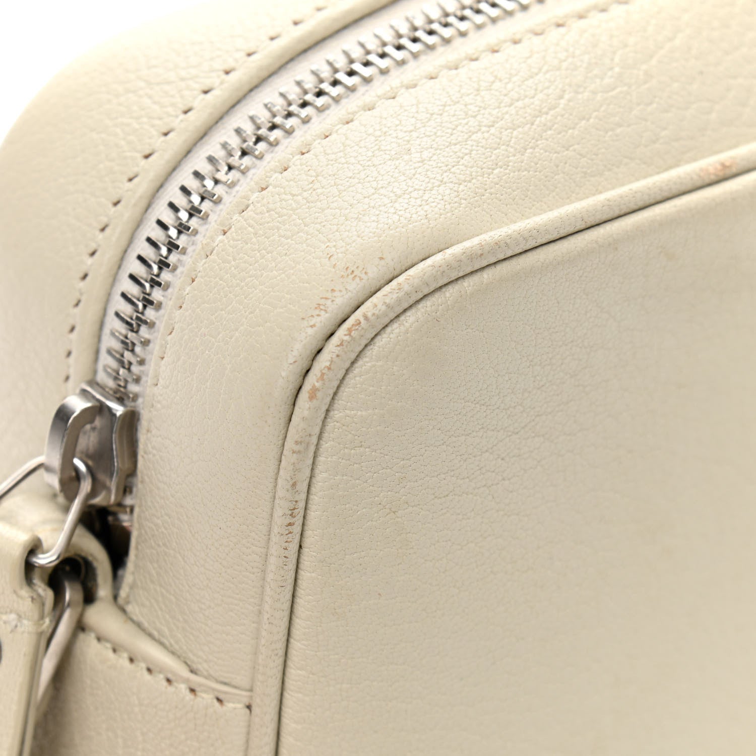 Saint Laurent Lambskin Monogram Small Lou Camera Bag White 14 of 15