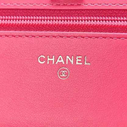 Chanel Velvet Quilted Pearl Crush Wallet On Chain WOC Pink 6 of 10