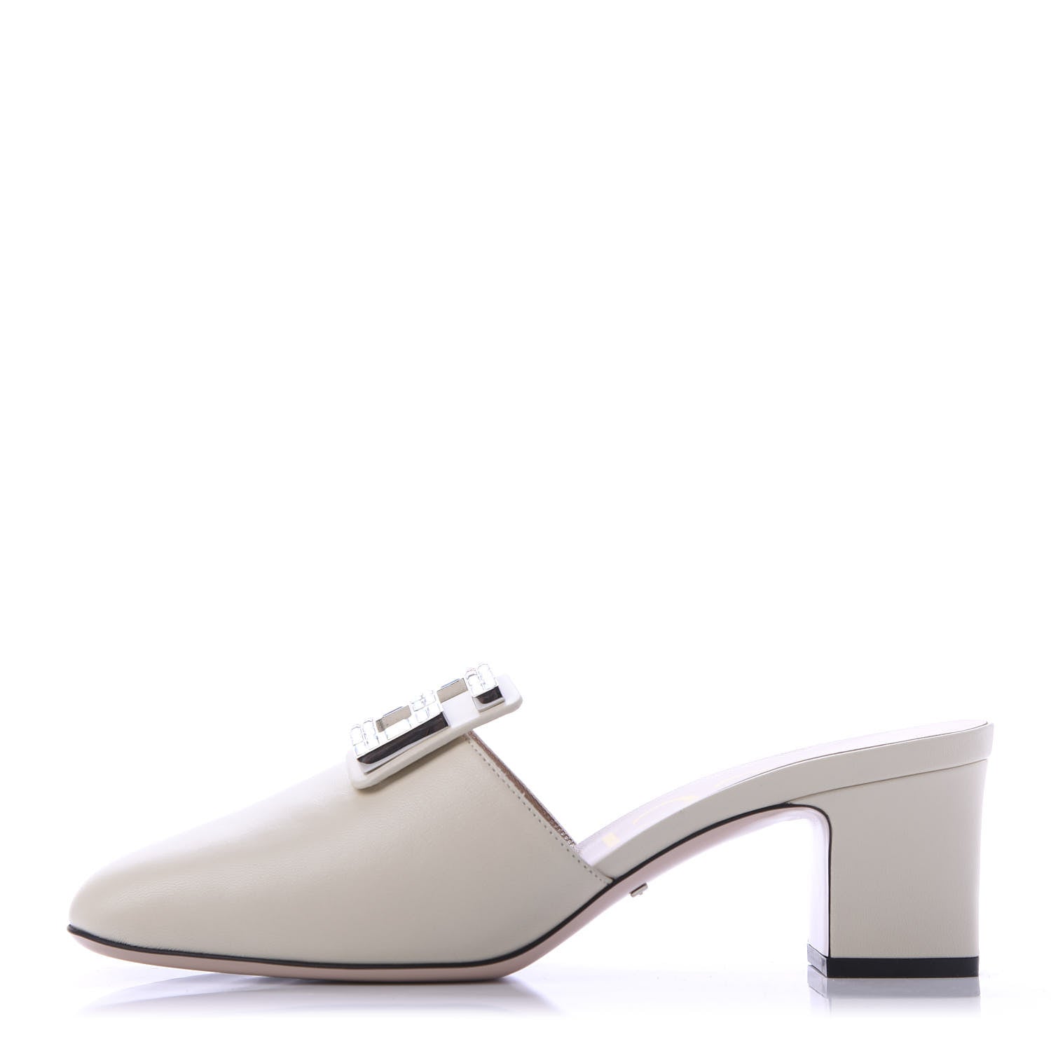 Gucci Malaga Kid Crystal Square G Madelyn Mules 39 Vintage White 1 of 9