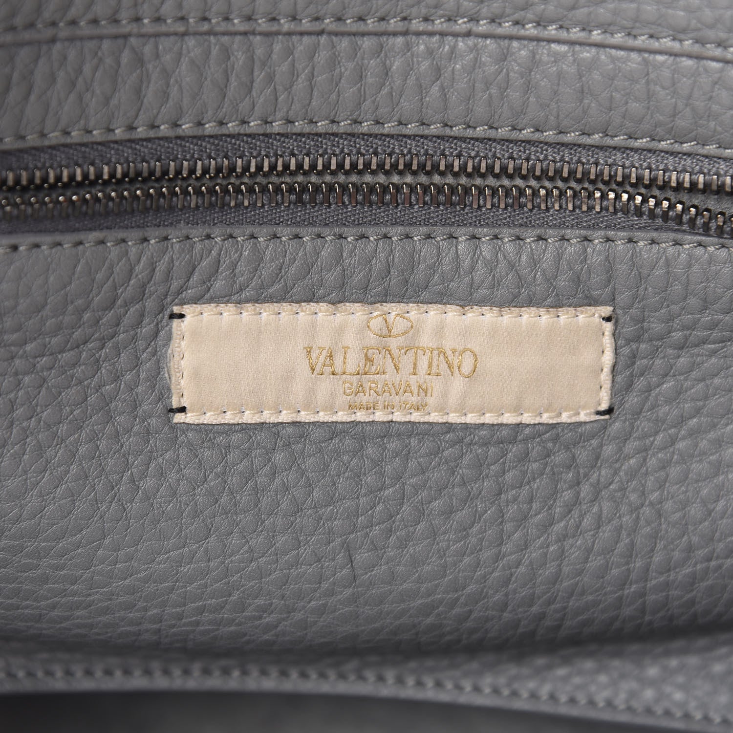 Valentino Garavani Grained Calfskin Turquoise Small Rockstud Rolling Tote Light Stone 9 of 14