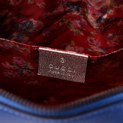 Gucci Laminated Nappa Trapuntata Small Zumi Shoulder Bag Rosso Marine Argento 8 of 10