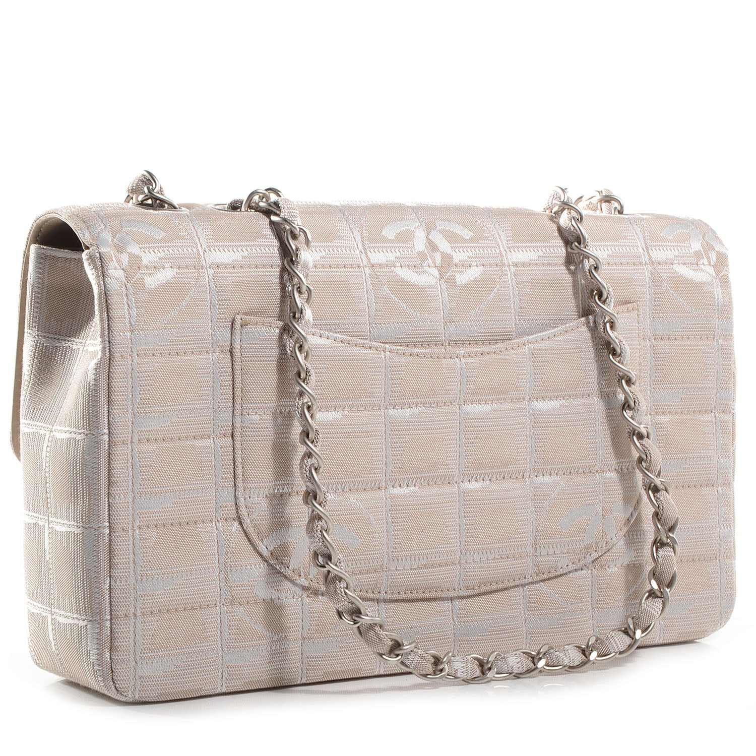 Chanel Nylon Travel Medium Flap Light Beige 3 of 8