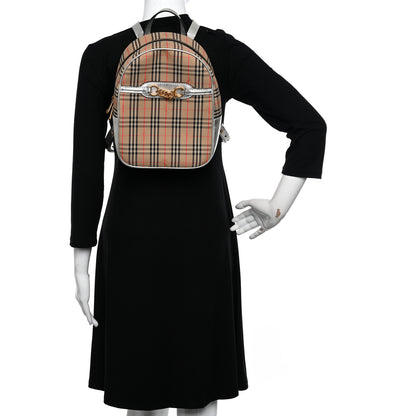 Burberry Smooth Calfskin 1983 Knight Check Link Backpack Silver 2 of 14