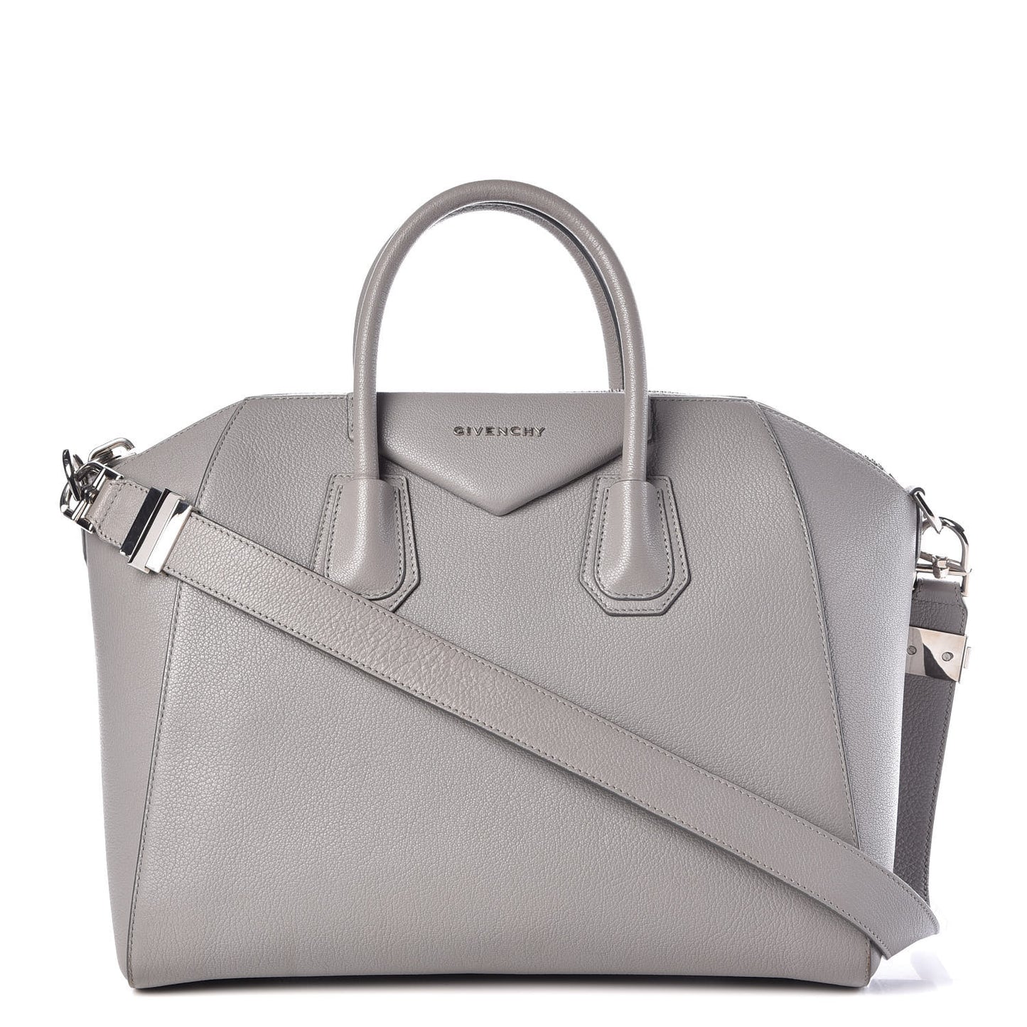 Sugar Goatskin Medium Antigona Pearl Grey