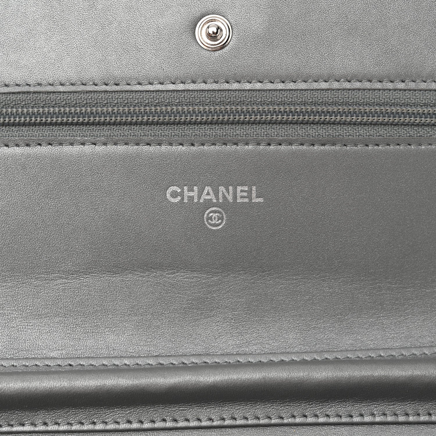 Chanel Metallic Aged Calfskin Quilted Reissue Wallet On Chain WOC Silver 6 of 15