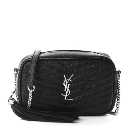 Saint Laurent Grain De Poudre Matelasse Monogram Mini Lou Camera Bag Black 1 of 10