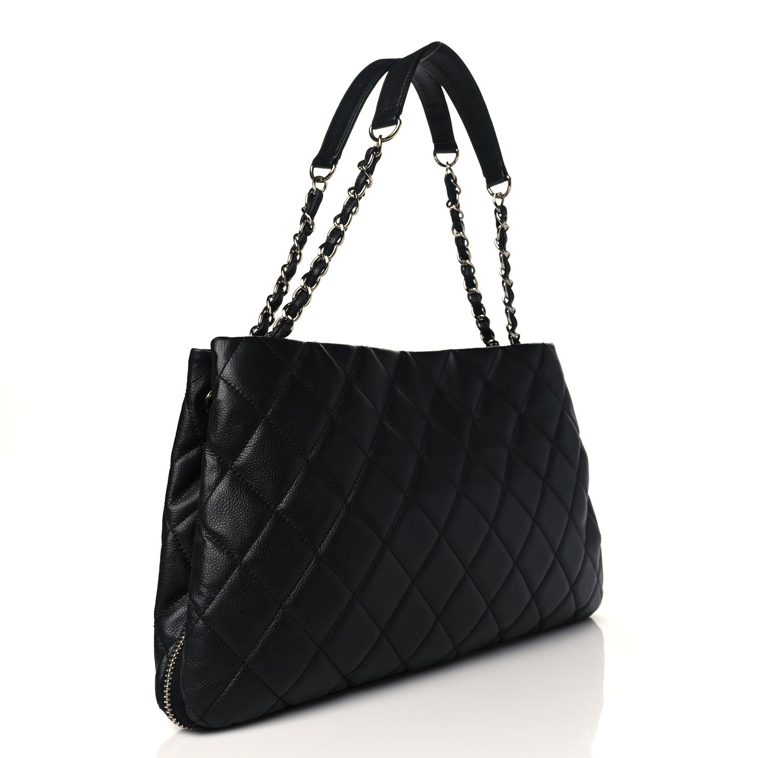Chanel Caviar Quilted Expandable Zip Shoulder Bag Black 2 of 9