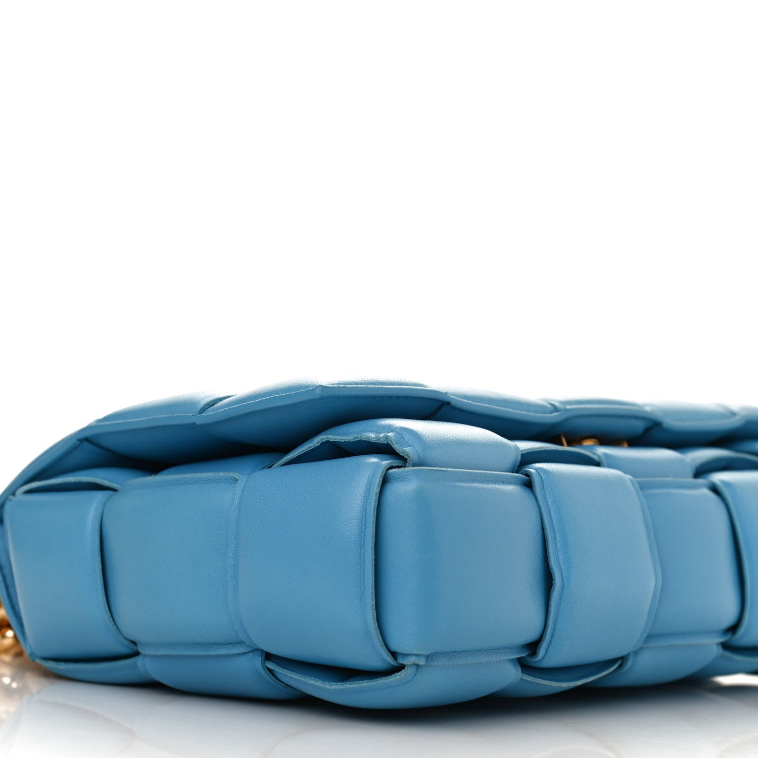 Bottega Veneta Lambskin Maxi Intreccio Padded Chain Cassette Crossbody Bag Swimming Pool 8 of 11