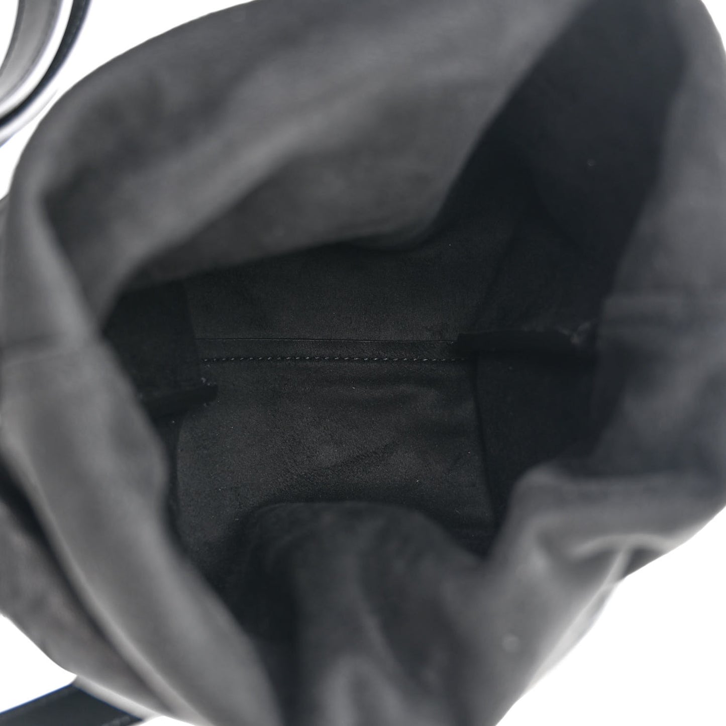 Lambskin Teddy Drawstring Bag Black