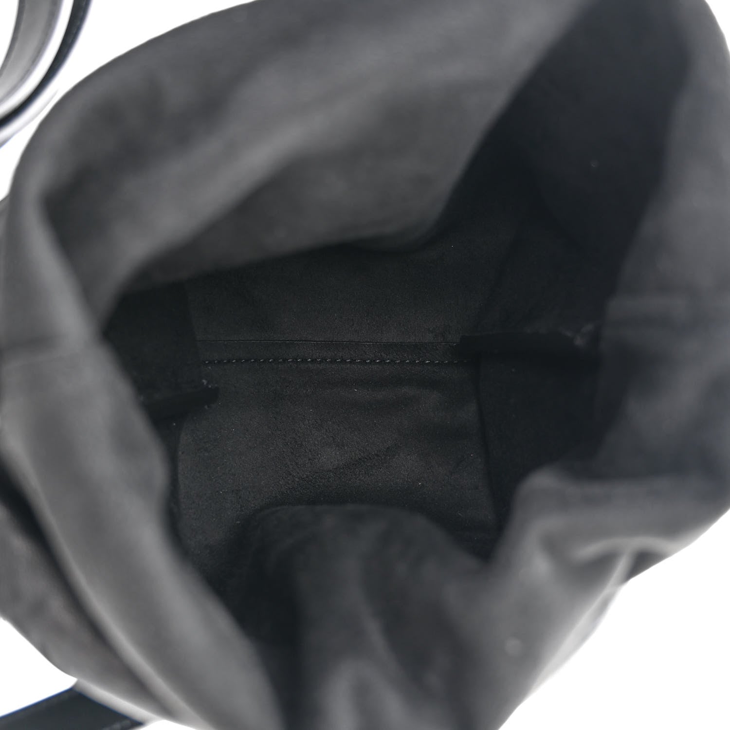 Saint Laurent Lambskin Teddy Drawstring Bag Black 6 of 11