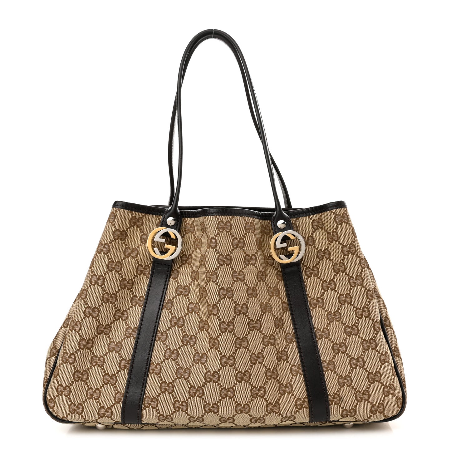 Monogram Medium Twins Tote Dark Brown