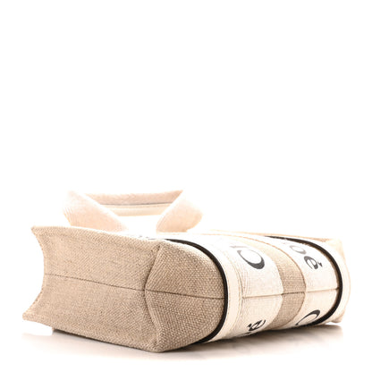 Chloe Cotton Calfskin Nano Woody Ribbon Tote With Strap White 4 of 10