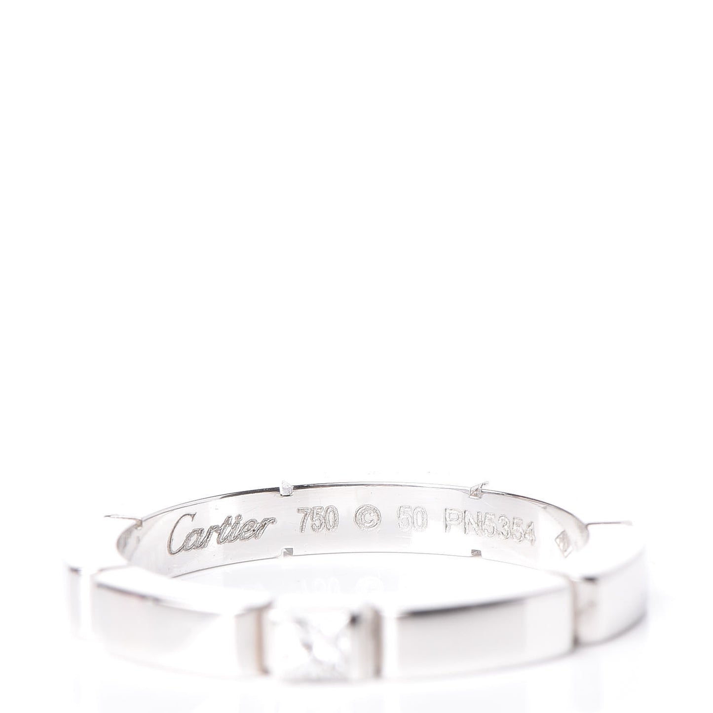 18K White Gold Diamond 2.5mm Maillon Panthere Wedding Band Ring 50 5.25