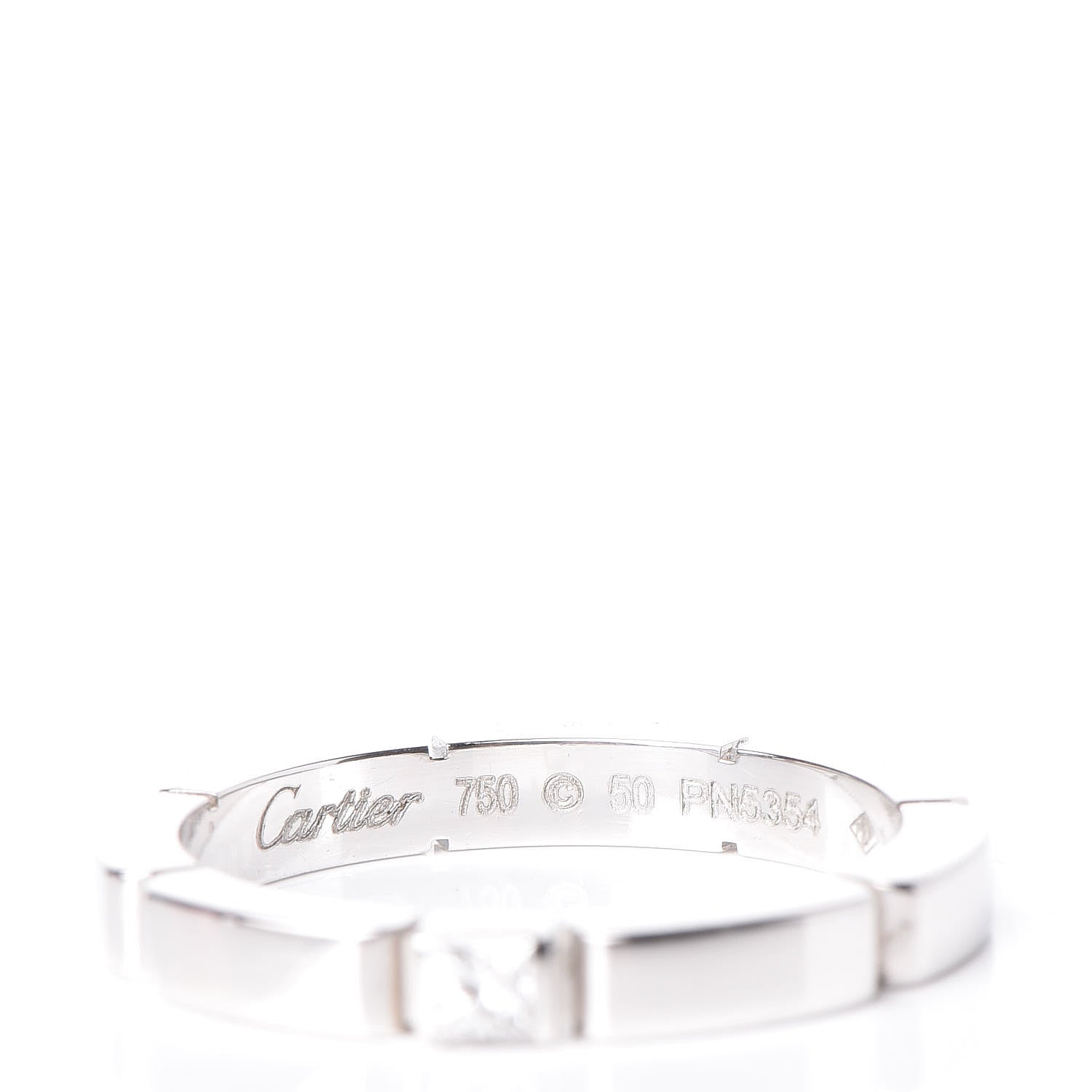 Cartier 18K White Gold Diamond 2.5mm Maillon Panthere Wedding Band Ring 50 5.25 6 of 7