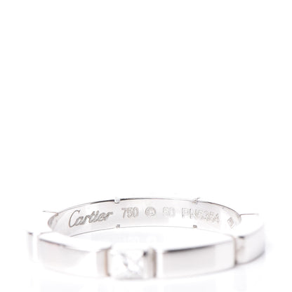 Cartier 18K White Gold Diamond 2.5mm Maillon Panthere Wedding Band Ring 50 5.25 6 of 7