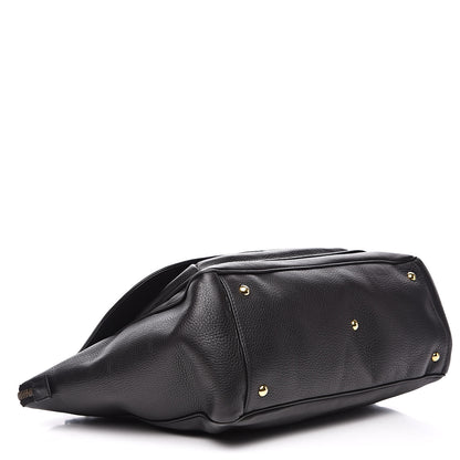 Gucci Pebbled Calfskin Medium 1973 Top Handle Satchel Black 4 of 19