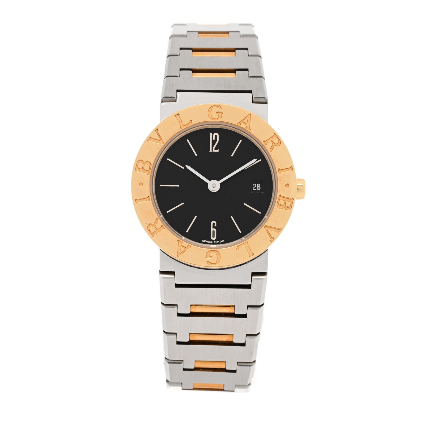 Stainless Steel 18K Yellow Gold 26mm Quartz Watch Black