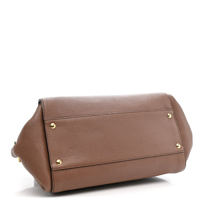 Salvatore Ferragamo Grained Calfskin Sofia Satchel Moka 4 of 19