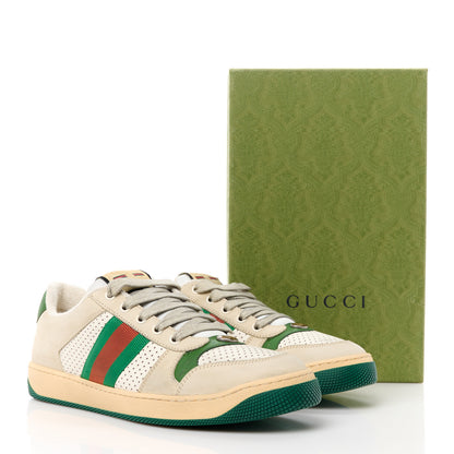 Gucci Nubuck Web Womens Screener Sneakers 40 New Sand Dusty Milk Vintage Green 12 of 12