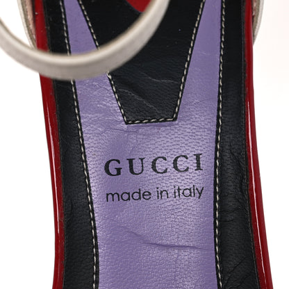 Gucci Calfskin Crystal GG Bow Sadie Spike Ankle Strap d'Orsay High Heel Pumps 35.5 White 9 of 14