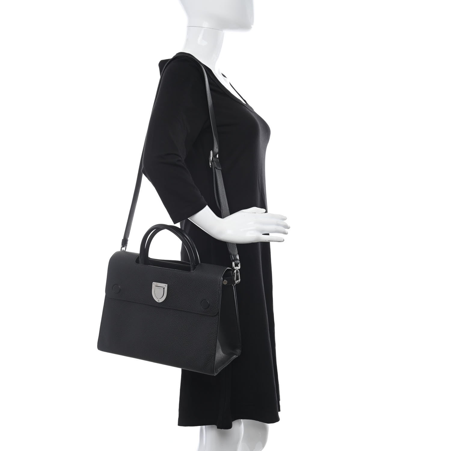 Christian Dior Bullcalf Medium Diorever Flap Black 2 of 13
