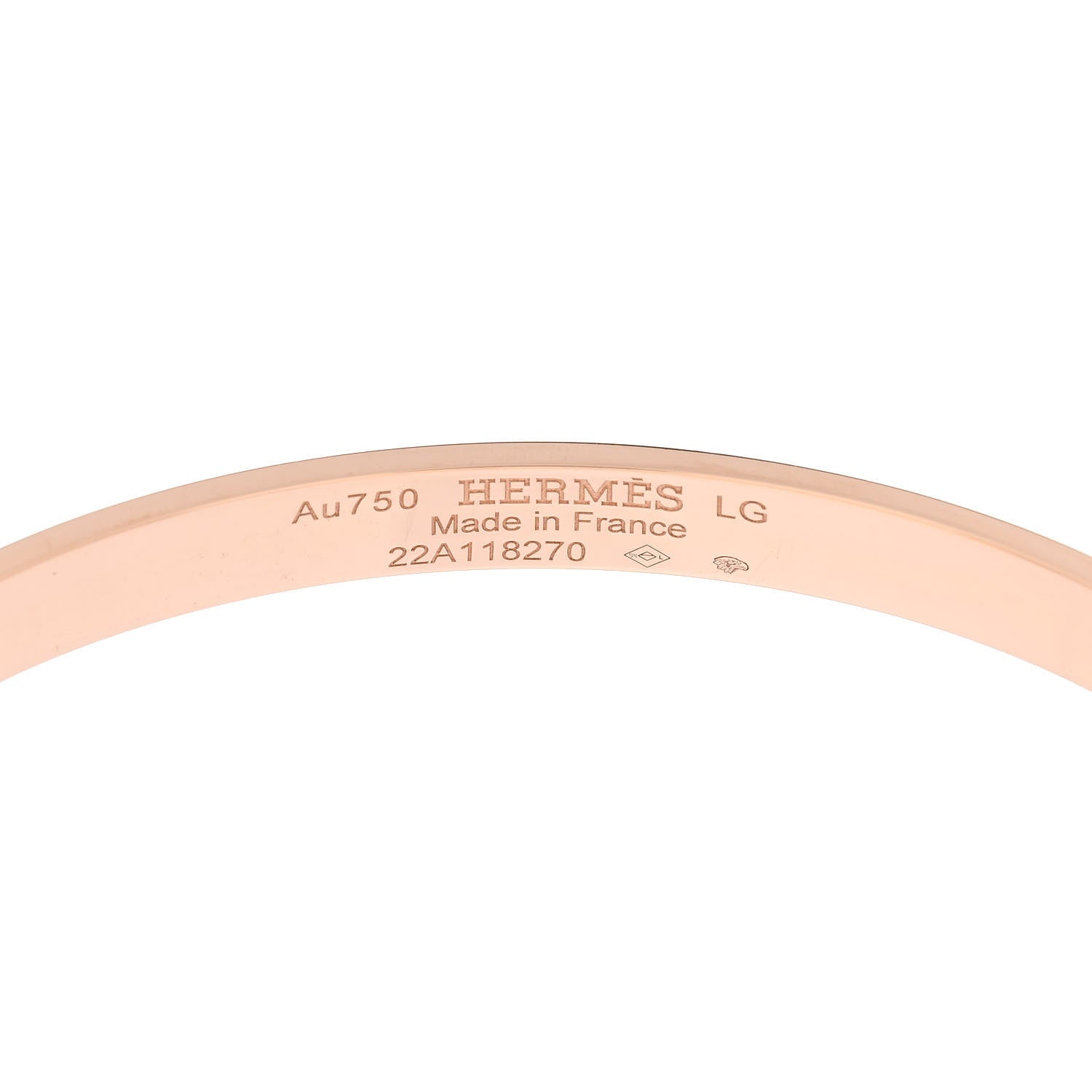 Hermes 18K Rose Gold Diamond PM Kelly Bracelet LG 3 of 3