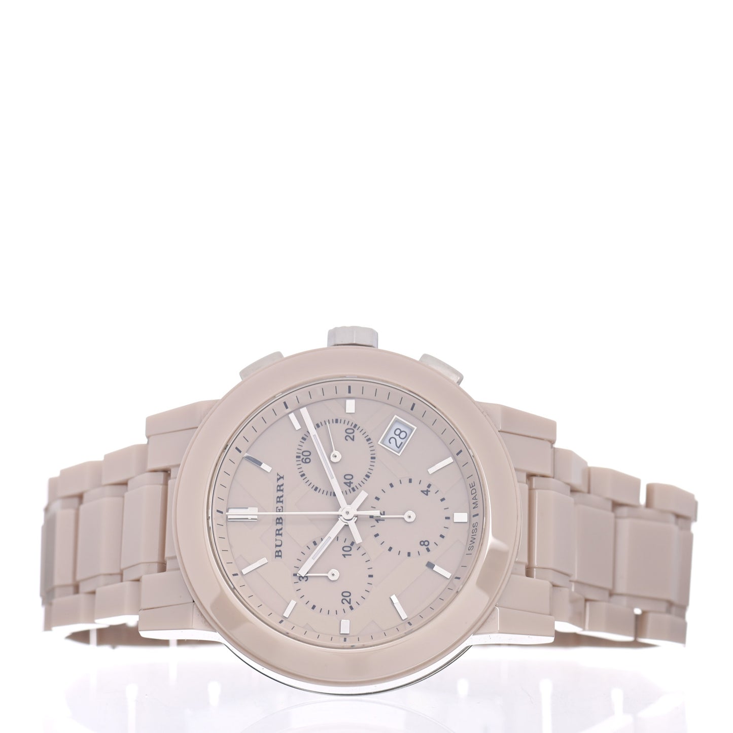 Ceramic 38mm City Trench Chronograph Quartz Watch Taupe BU9083