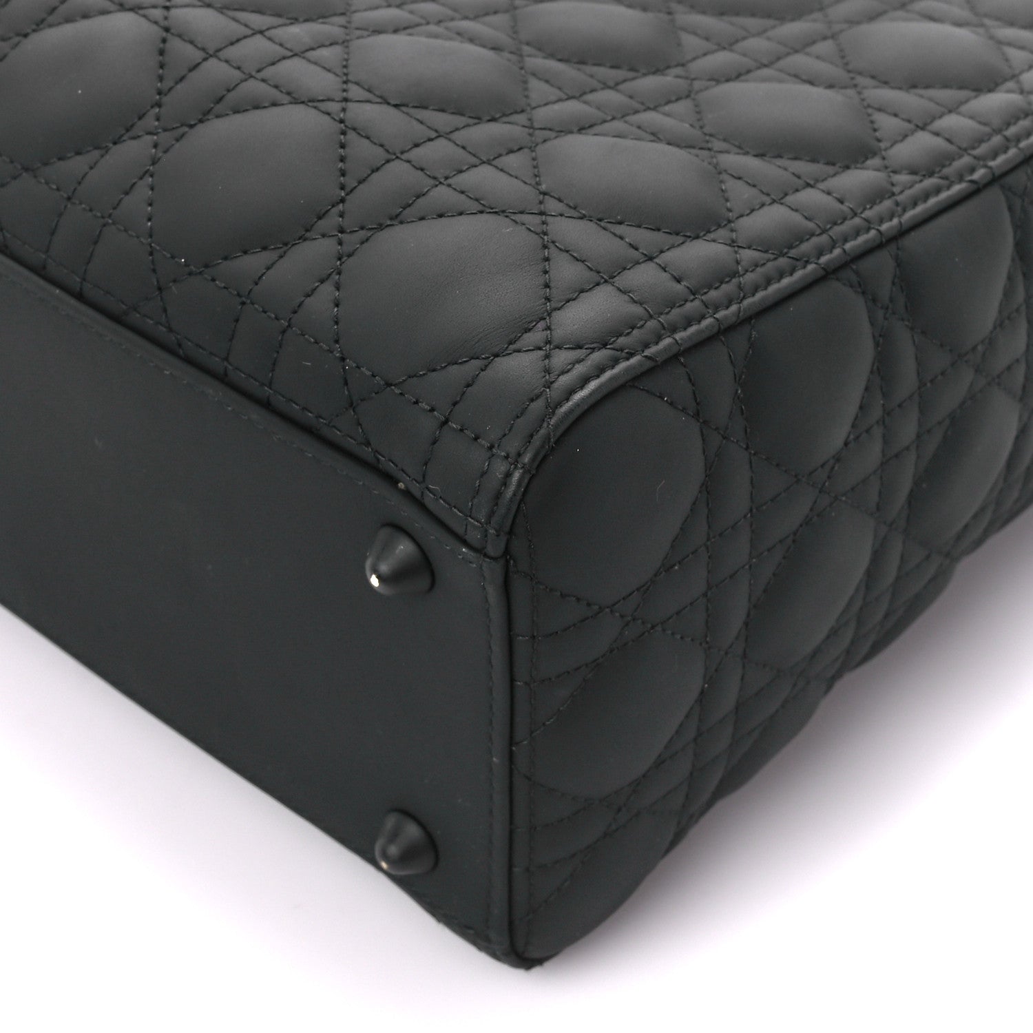 Christian Dior Ultra Matte Calfskin Cannage Large Lady Dior Black 10 of 12